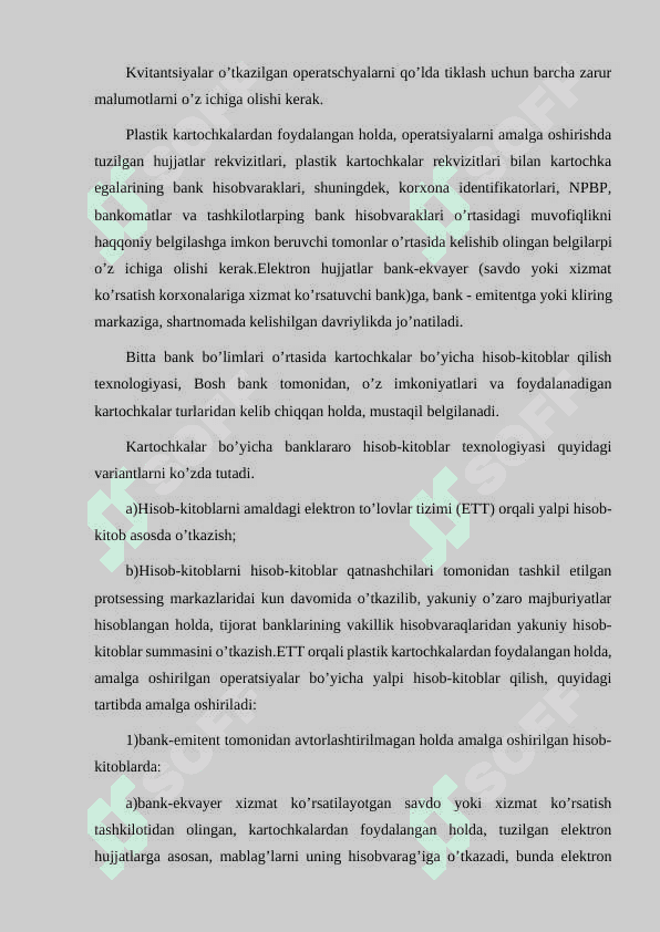 BANK KARTALARI BILAN OPERATSIYALAR VA ULARNING HISOBI 6
