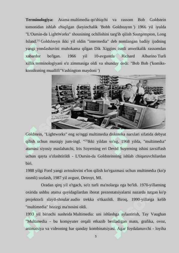 Multimedia so’zining ma’nosi va kelib chiqish tarixi 5