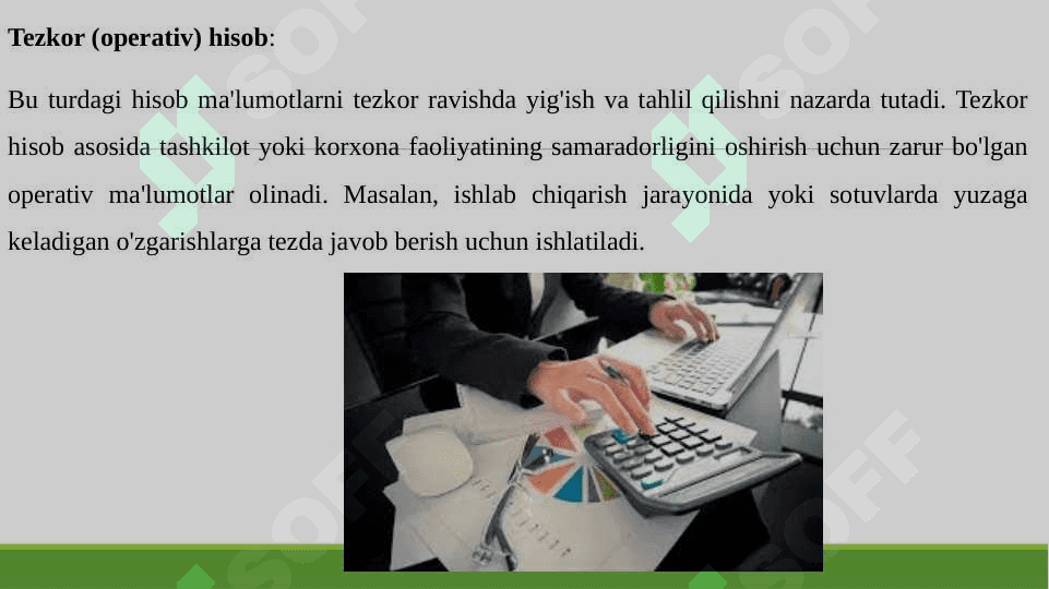 HISOB TURLARI TEZKOR (OPERATIV), STATISTIK VA BUXGALTERIYA 3