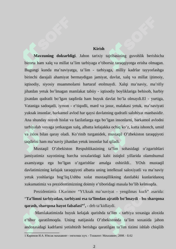 Mustaqillik yillarida ta’lim sohasida amalga oshirilgan islohotlar 2