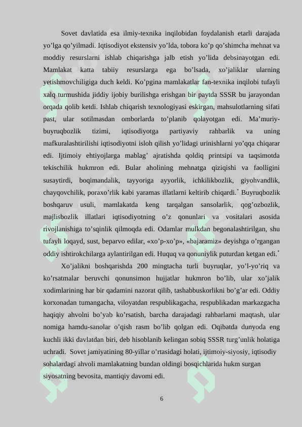 Mustaqillikka erishish arafasida O‘zbekistondagi ijtimoiy-siyosiy jarayonlar 6