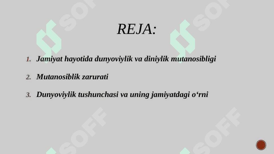 Jamiyat hayotida dunyoviylik va diniylik mutanosibligi 2
