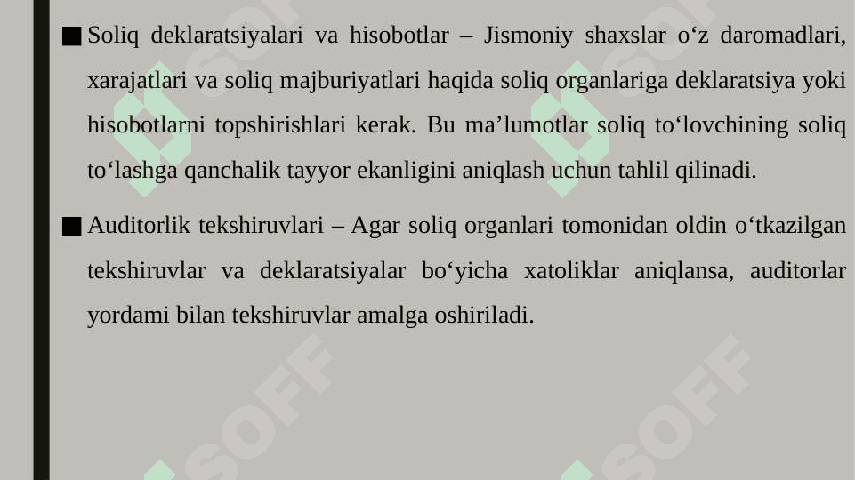 Jismoniy shaxslar tomonidan soliq majburiyatlarini bajarilishini nazorat qilish 4