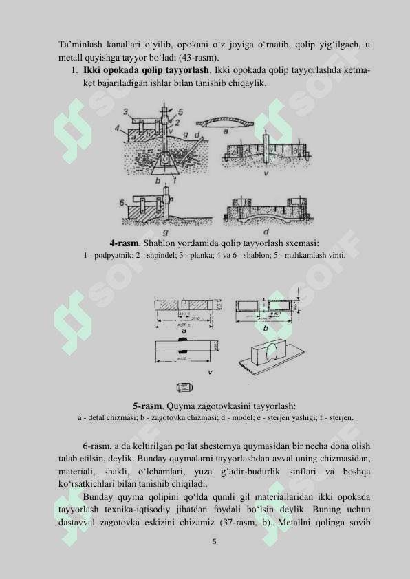 QOLIP TAYYORLASH TEXNOLOGIYASI.   QUYMALAR OLISHNING MAXSUS USULLARI 5
