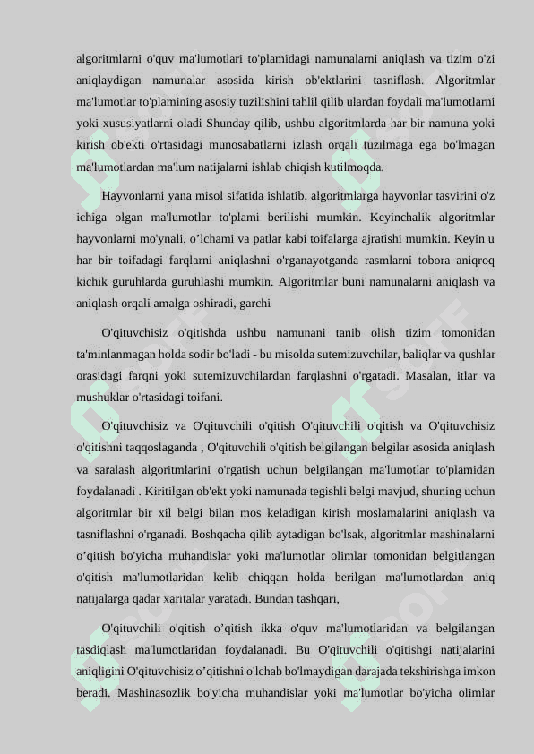 O‘QITUVCHISIZ O‘QITISH. KLASTERLASH MUAMMOSINI K-MEANS ALGORITMI ASOSIDA YECHISH. 4