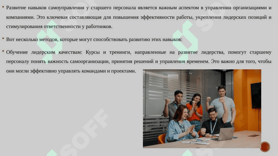 Развитие навыков самоуправления у старшего персонала. 3