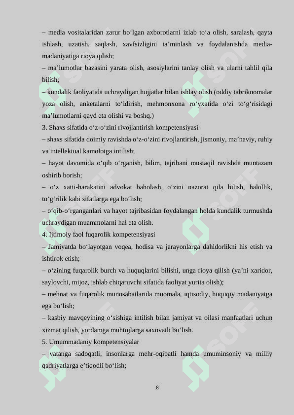 O‘quv maqsadlarini belgilash mezonlari 8