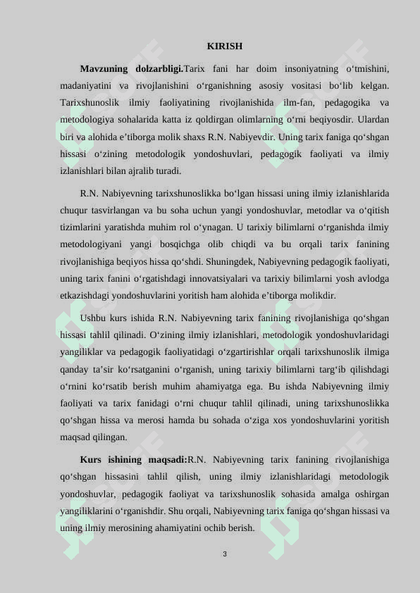 R.N.NABIYEVNING TARIX FANINING RIVOJLANISHIGA QO'SHGAN HISSASI 3