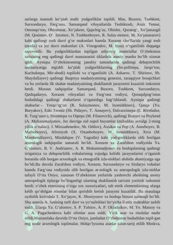 O‘zbekistonda arxeologiya yodgorliklarini o’rganish. 4