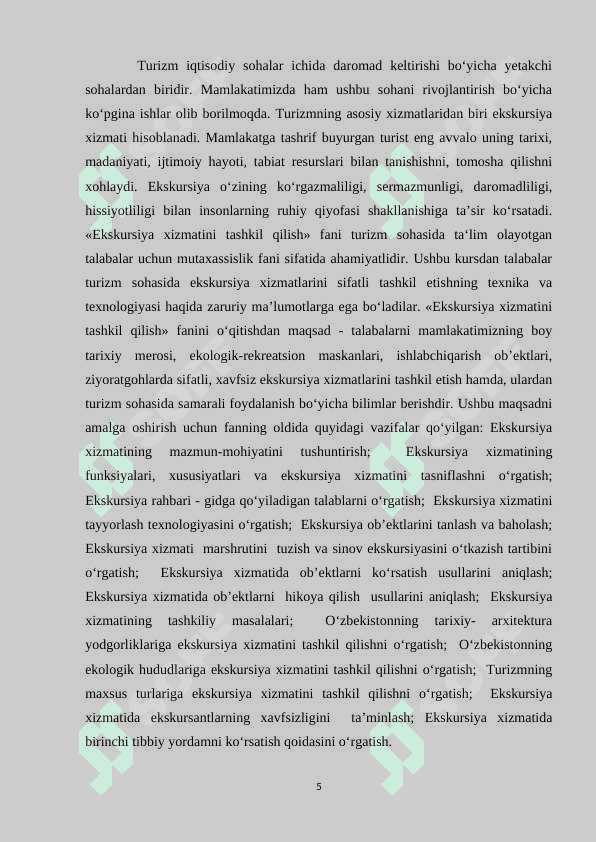 O’RTA UMUMTA’LIM MAKTABLARIDA TASHKIL QILINADIGAN EKSKURSIYA TURLARI VA ULARNI TASHKIL ETISH USULLARI 5