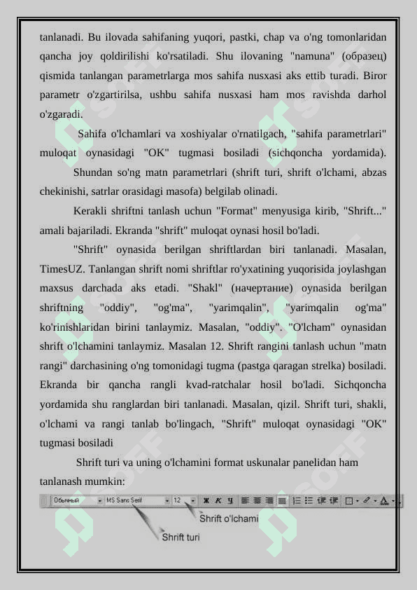 Matinli ma‘lumotlarni qayta ishlash va word dasturi imkonyatlari 4