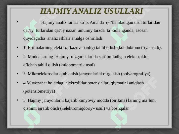 Hajmiy analiz va uning metodlari 2