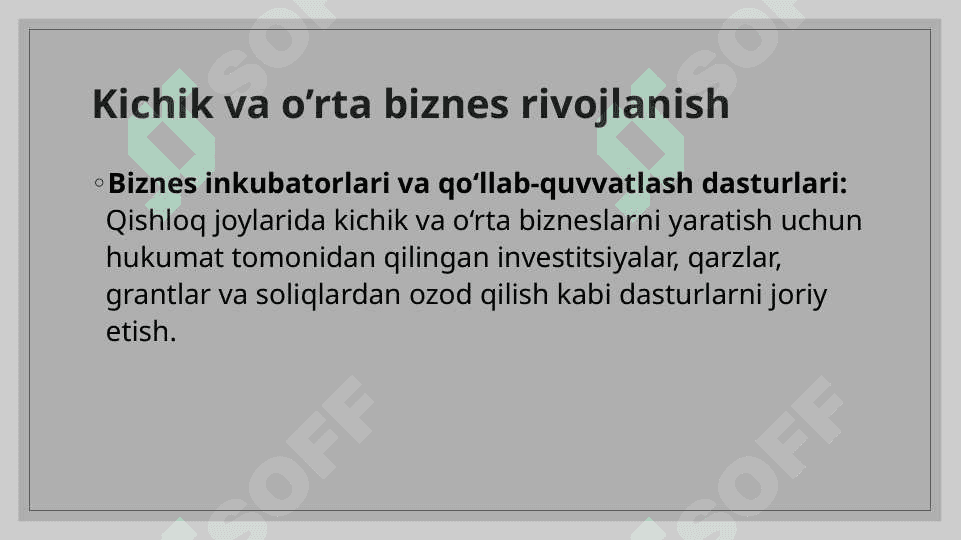 Qishloq joylarini rivojlantirish va diversifikatsiyalashga, aholi bandligi va daromadlarini oshirishga qaratilgan ijtimoiy siyosat 5