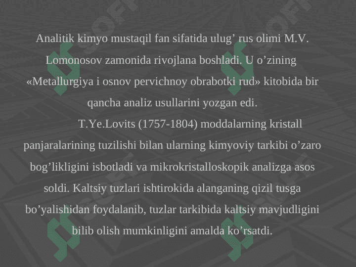 Analitik kimyo vazifalari, metodlari. Sifat analizi, mohiyati, metodlari 4