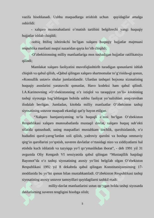 O’zbekiston va  jahon hamjamiyati 5