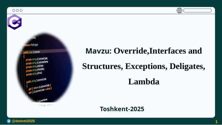C# da overriding qilish