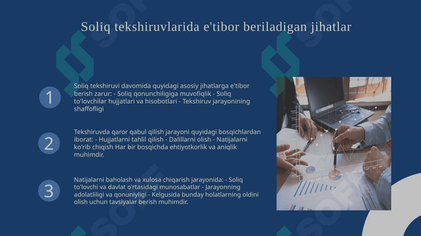 Soliq tekshiruvlarini o'tkazish tartibi 4