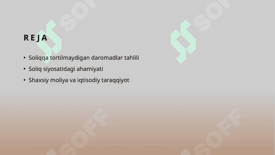 Soliqqa tortilmaydigan daromadlar 2