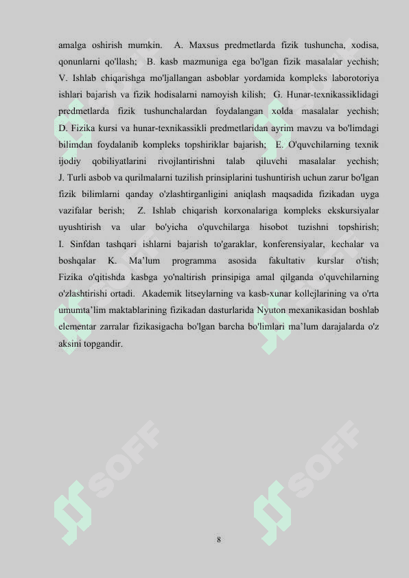 O'quvchilarni darsda va darsdan tashqari vaqtlarida mustaqil ishlari 8