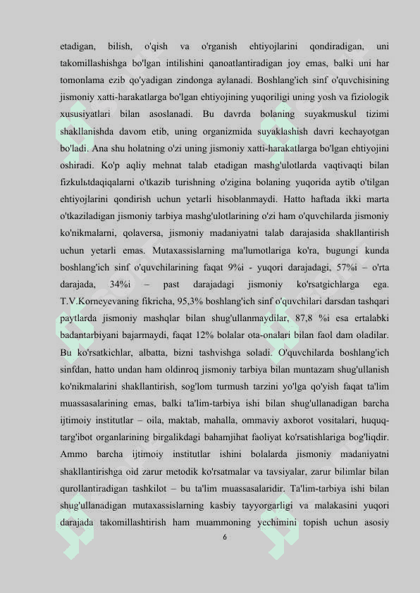 O'RTA MAXSUS TA'LIM MUASSASALARIDA JISMONIY TARBIYA BO'YICHA O'QUV ISHLARINI REJALASHTIRISH 6