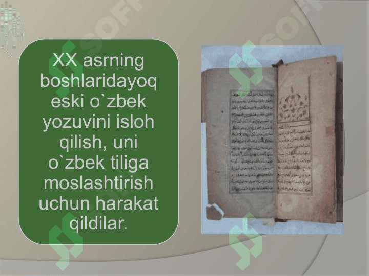 XX ASR O’ZBEK YOZUVI BILAN BOG’LIQ ISLOHATLAR. 4