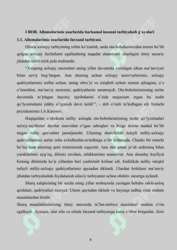 Allomalarimiz asarlarida barkamol insonni tarbiyalash g`oyalari 8