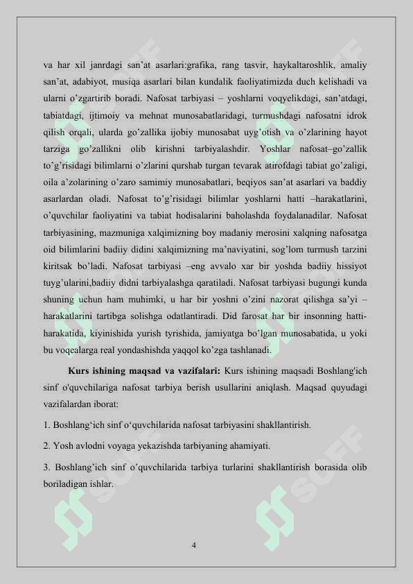 Boshlang`ish sinf o`quvchilariga nafosat tarbiyasini berish 4