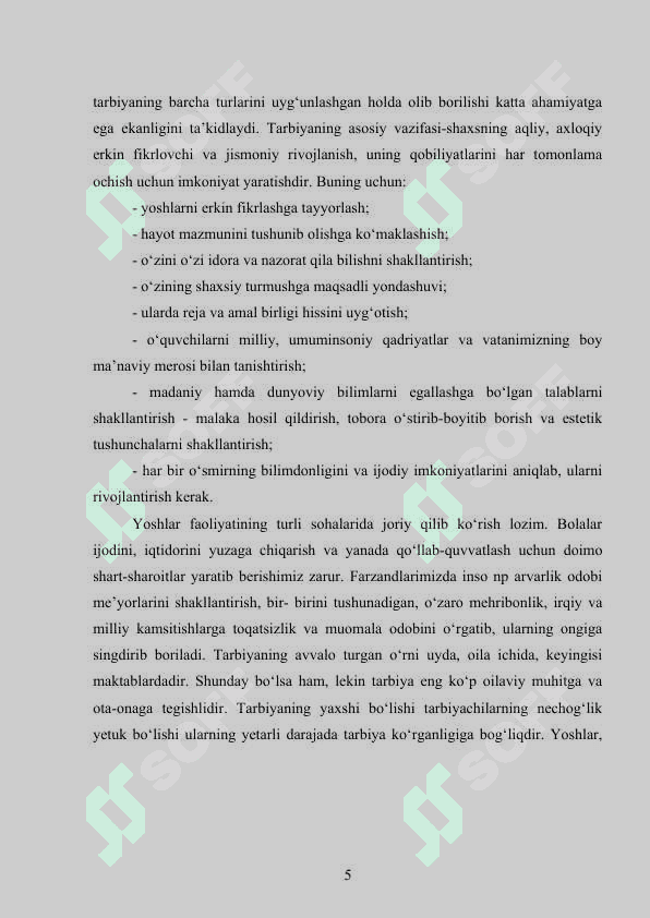 SHAXS TARBIYASIDA MUTAFAKKIRLARNING FIKRI 5