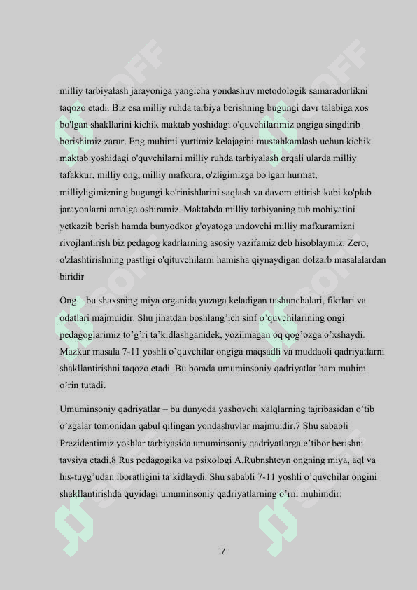 Boshlangʻich sinf oʻquvchilarini milliy qadriyatlar asosida tarbiyalash metodikasi 7