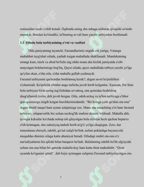 OILADA BOLA TARBIYASINING OʻRNI 7