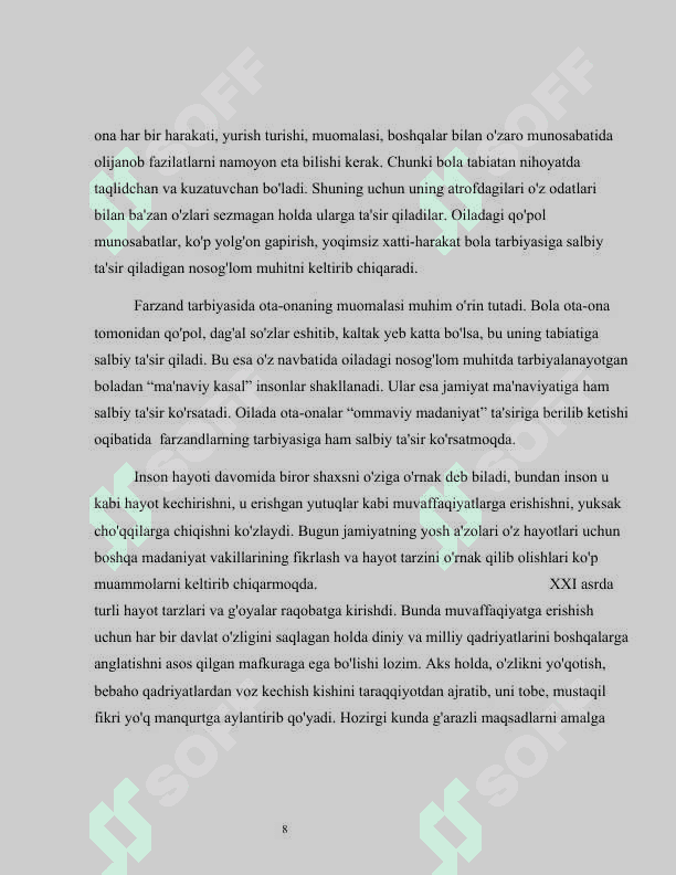 OILADA BOLA TARBIYASINING OʻRNI 8