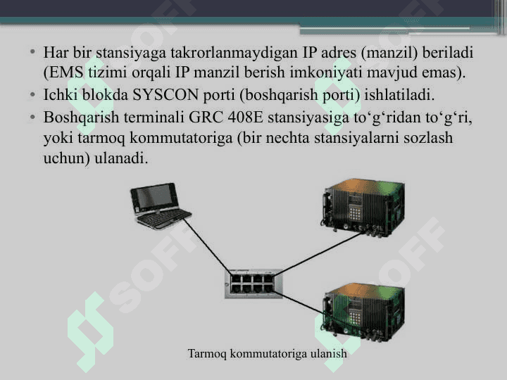 Ma’lumot uzatish tarmog‘i texnologiyalari.  EMS - elementlarni boshqarish tizimida ishlash. 3