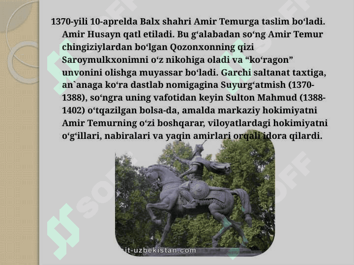 Amir Temur va Temuriylar davlati 8
