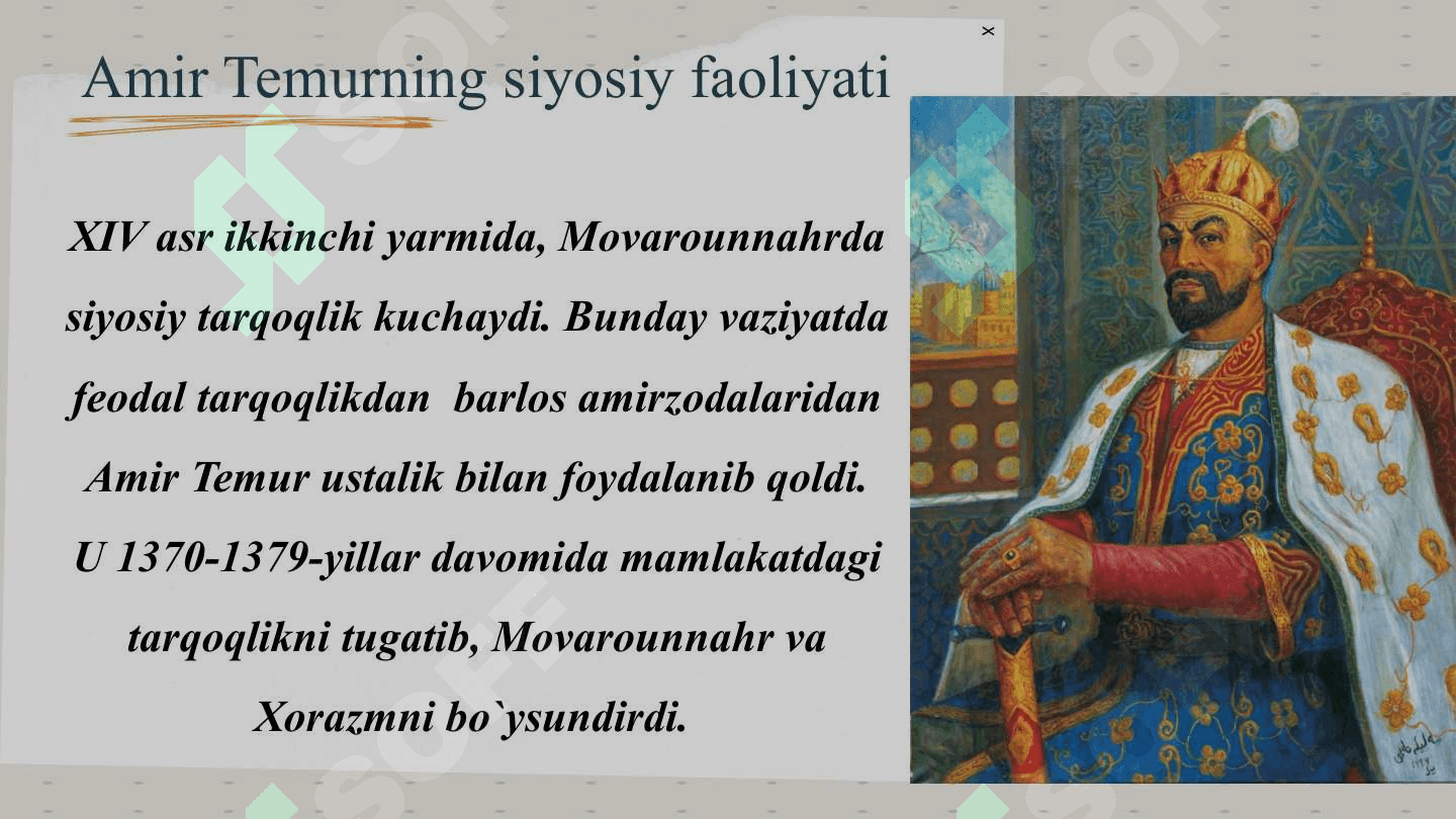 Amir Temurning Jahon tarixshunosligi va manbashunosligida tutgan o`rni 2