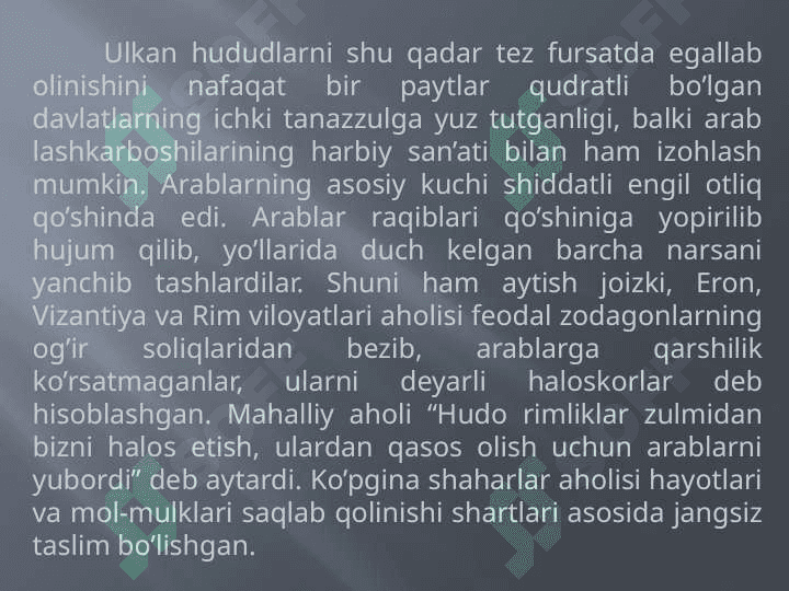 Arablarning O’rta Osiyoga bosqini 6
