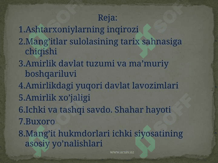 Buxoro  Amirligining tashkil topishi 2