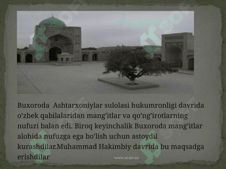 Buxoro  Amirligining tashkil topishi 5