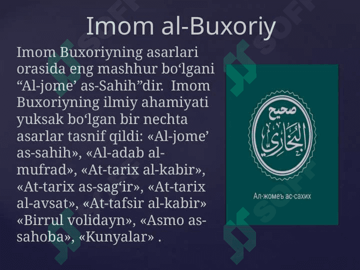 BUYUK MUHADDISLAR ASARLARI TASAVVUF MANBALARI SIFATIDA. IMOM BUXORIY, AT - TERMIZIY IJODI 3