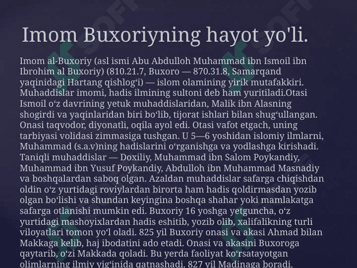 BUYUK MUHADDISLAR ASARLARI TASAVVUF MANBALARI SIFATIDA. IMOM BUXORIY, AT - TERMIZIY IJODI 4