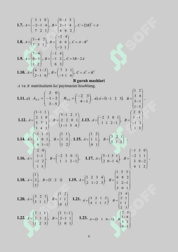 Oliy matematika kitob 8