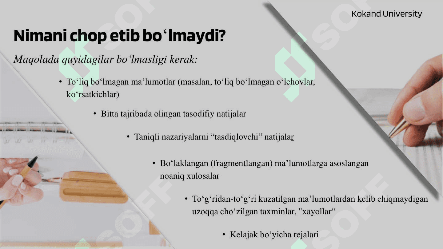 Ilmiy maqola tayyorlash tartibi, ularni strukturalash va yozish 5