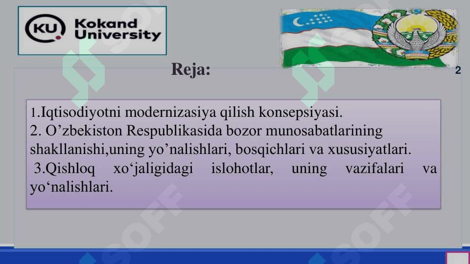 Iqtisodiy islohotlar, xususiy mulkchilikning shakllanishi. 2