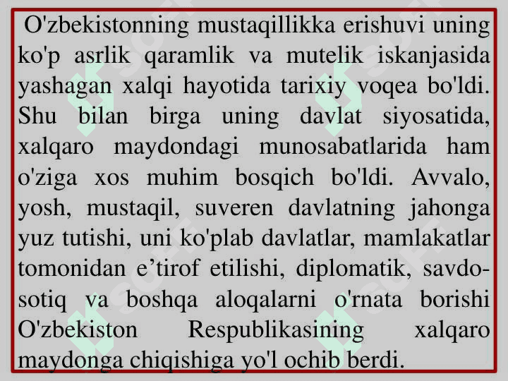 O'zbekiston va jahon hamjamiyati 8