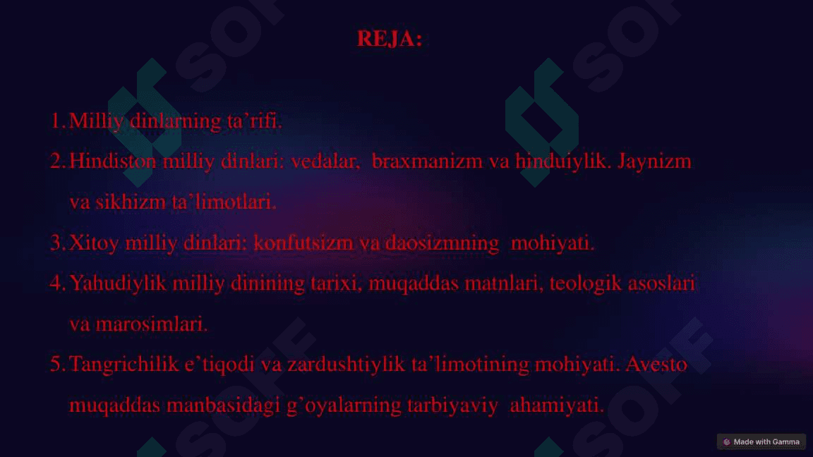 Milliy Dinlar: Umumiy Tushuncha 3
