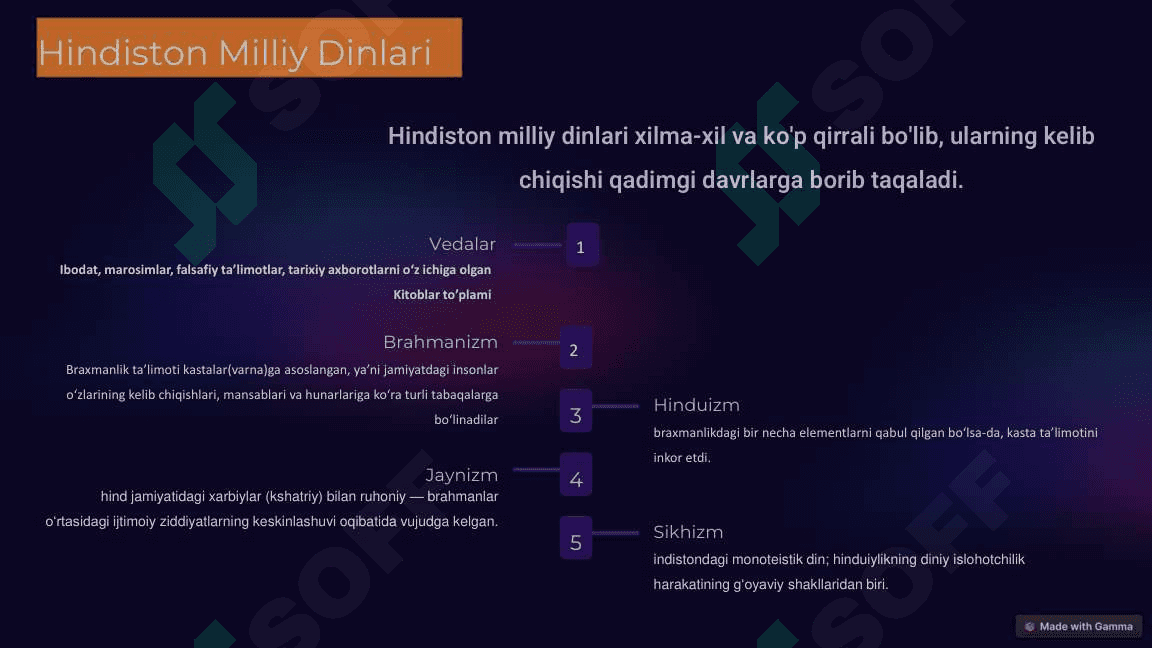 Milliy Dinlar: Umumiy Tushuncha 5
