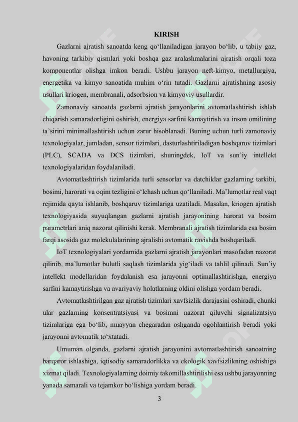 NEFTDAN YO'LDOSH GAZLARNI AJRATIB OLISH JARAYONINI AVTOMATLASHTIRISH 2