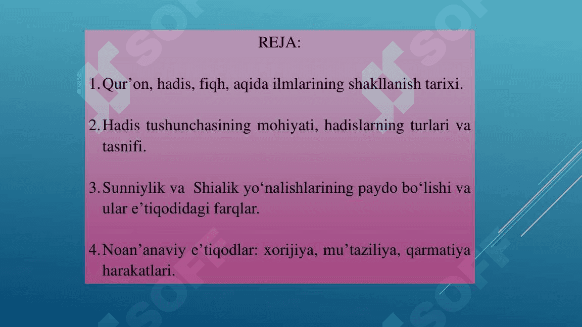 Islom dini manbalari va aqidaviy maktablar 3