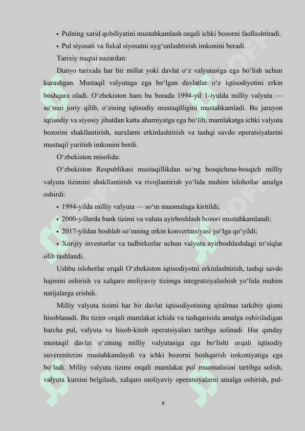 milliy valyuta tizimi va uning elementlari 8