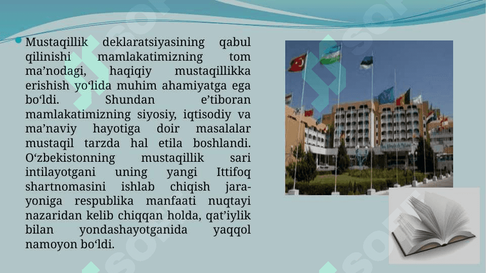 Mustaqil O‘zbekiston Respublikasining tashkil topishi va uning tarixiy ahamiyati 7