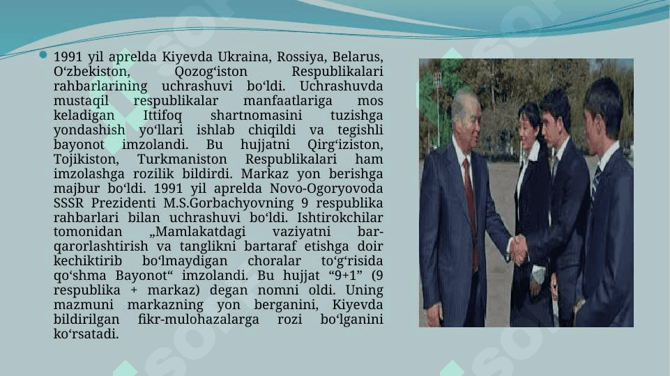Mustaqil O‘zbekiston Respublikasining tashkil topishi va uning tarixiy ahamiyati 8